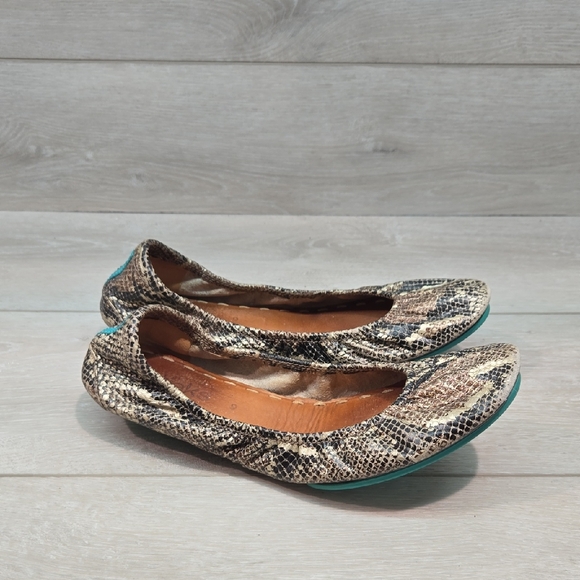 Tieks By Gavriell Snakeskin Ballet Flats Slide Leather Shoes Sz 9 - Picture 1 of 11